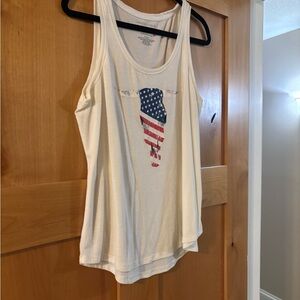 Grayson Threads White American Flag Graphic Tank Top